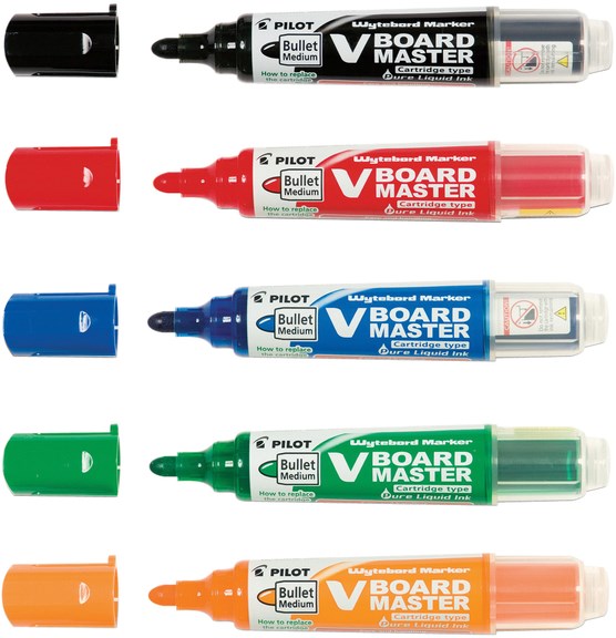 Whiteboardmarker Pilot V-Board Master Begreen Rond Medium Punt Rood