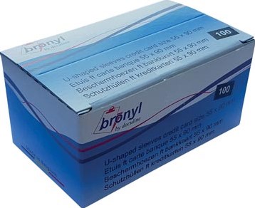 Bronyl U-mapje uit transparante PVC van 140 micron kredietkaart display van 100 stuks-2