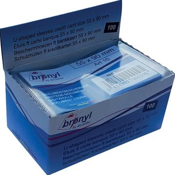 Bronyl U-mapje uit transparante PVC van 140 micron kredietkaart display van 100 stuks