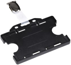 Badge pashouder Opus 2 open strip + clip 54x85mm