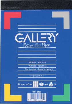 Gallery schrijfblok A6 geruit