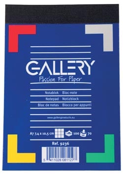 Gallery schrijfblok A7 geruit
