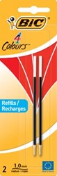 Bic vulling voor balpen 4 Colours Medium blister met 2 stuks rood