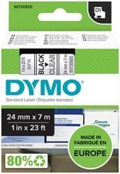 Dymo D1 tape 53710 24mm zwart op transparant