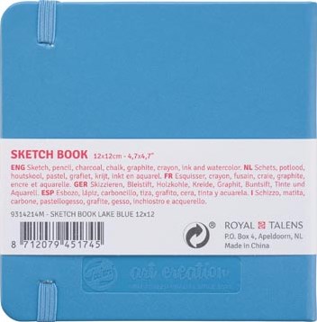 Schetsboek Talens Art Creation 80 witte vellen 140gr 120x120mm blauw-2