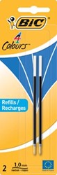 Bic vulling voor balpen 4 Colours Medium blister met 2 stuks blauw
