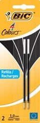 Bic vulling voor balpen 4 Colours Medium blister met 2 stuks zwart