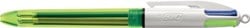 Balpen Bic 4 kleuren fluo