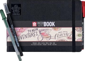Sakura schetsboek, 80 vel, 140 g/m², ft A5, wit papier-2