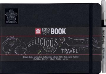 Sakura schetsboek, 80 vel, 140 g/m², ft A5, zwart papier-2