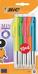 Bic balpen M10 Original Ultracolours blister van 10 + 4 gratis