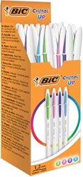 Bic balpen Cristal Up doos met 20 stuks in geassorteerde fun kleuren
