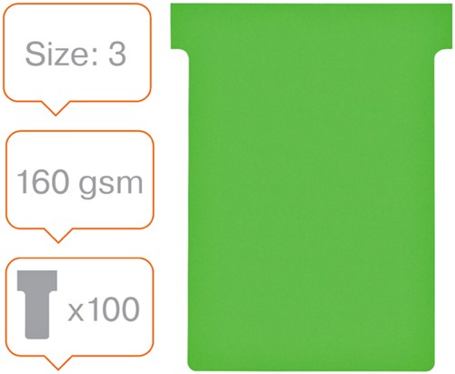 Nobo T-planbordkaarten index 3, ft 120 x 92 mm, groen-2