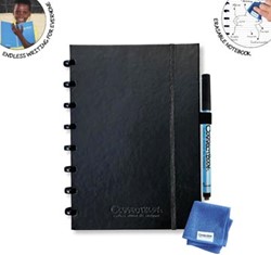 Correctbook A5 Premium Hardcover: uitwisbaar / herbruikbaar notitieboek, gelijnd, zwart