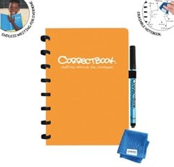 Correctbook A5 Original: uitwisbaar / herbruikbaar notitieboek, blanco, oranje