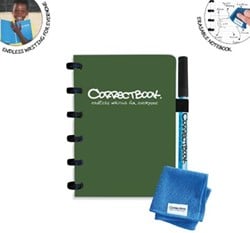 Correctbook A6 Original: uitwisbaar / herbruikbaar notitieboek, gelijnd, bosgroen