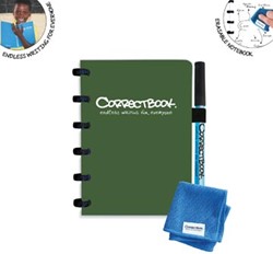 Correctbook A6 Original: uitwisbaar / herbruikbaar notitieboek, blanco, bosgroen