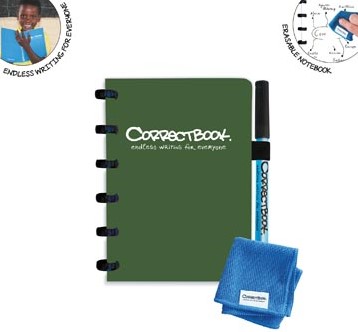 Correctbook A6 Original: uitwisbaar / herbruikbaar notitieboek, blanco, bosgroen