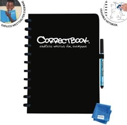 Correctbook A4 Original: uitwisbaar / herbruikbaar notitieboek, blanco, zwart