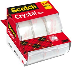 Plakband Scotch Crystal 600 19mmx7.5m + handafroller