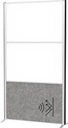MAULconnecto scheidingswand 2 x whiteboard 1 x donkergrijs frame zilver voet