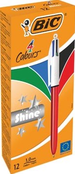 Bic balpen 4 kleur Shine rood