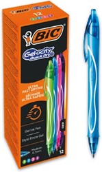 Bic Gel-ocity gelroller, sneldrogend met kliksysteem, medium 0,7mm, assorti
