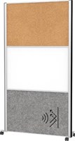 MAULconnecto scheidingswand 1 x whiteboard 1 x kurk donkergrijs frame zilver mobiel