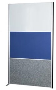 MAULconnecto scheidingswand, 1 x whiteboard, 1 x textiel, 1 x donkergrijs, frame zilver, voet-3