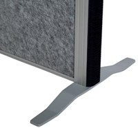MAULconnecto scheidingswand, 1 x whiteboard, 1 x textiel, 1 x donkergrijs, frame zilver, voet-1
