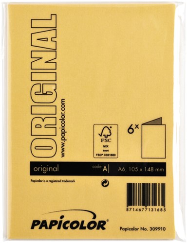 Correspondentiekaart Papicolor dubbel 105x148mm Dottergeel-3