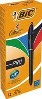 Bic balpen 4 kleuren Pro doos met 12 stuks