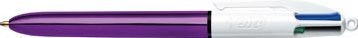 Bic Colours Shine 4-kleurenbalpen, medium, klassieke inktkleuren, lichaam metallic paars-2