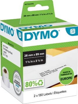Dymo 99010 etiketten standaard adres 89 x 28 mm