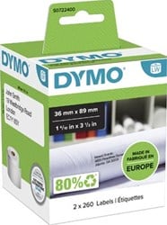Dymo 99012 etiketten groot adres 89 x 36 mm