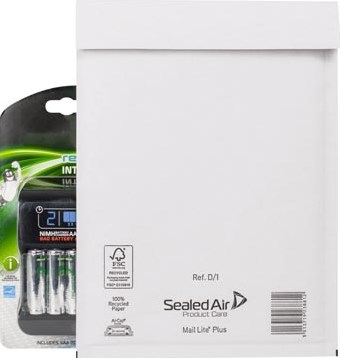 Mail Lite Plus luchtkussenenveloppen wit D/1 180 x 260 mm doos van 100 stuks