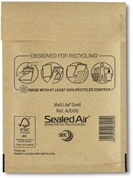 Mail Lite luchtkussenenveloppen goud A/000 110 x 160 mm doos van 100 stuks