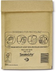 Mail Lite luchtkussenenveloppen goud C/0 150 x 210 mm doos van 100 stuks