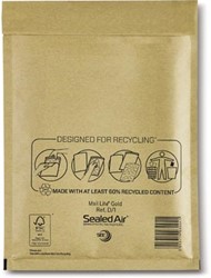 Mail Lite luchtkussenenveloppen goud D/1 180 x 260 mm doos van 100 stuks