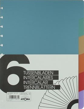 Atoma Toebehoren voor schrien set van 6 tabbladen uit PP in grijs-wit