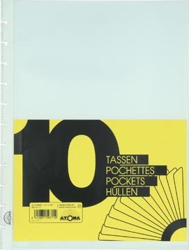 Atoma Toebehoren voor schriften set van 10 transparante showtassen