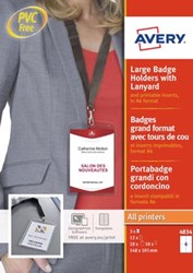 Keycord met badgehouder A6 en insteekkaarten 10 stuks