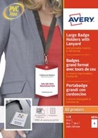 Keycord met badgehouder A6 en insteekkaarten 10 stuks