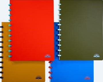 Schrift A4 Atoma Nature  144 bladzijden geruit 5 mm geassorteerde kleuren-2