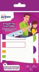 Avery Family gelamineerde etiketten etui met 24 etiketten geassorteerde formaten en fluo kleuren