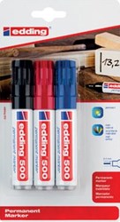 Edding stift 500 geassorteerde kleuren, blister van 3 stuks