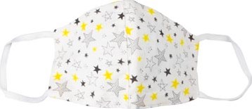 Wasbaar mondmasker, stars motief, maat: kinderen, pak van 5 stuks