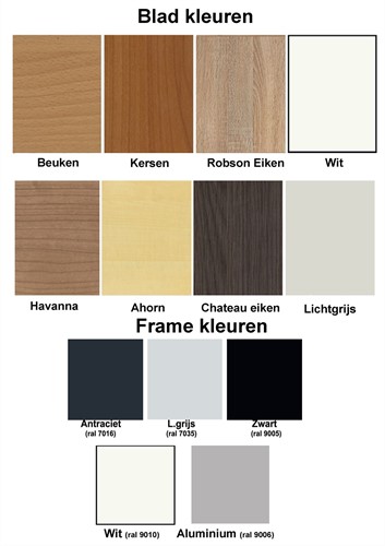 Blad en Frame kleuren kantoortafels