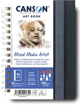 Canson Mixed Media Artist tekenboek 28 vellen 300 g/m² 14,8 x 21 cm (A5)