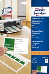 Avery visitekaartjes Quick&Clean 200 gram